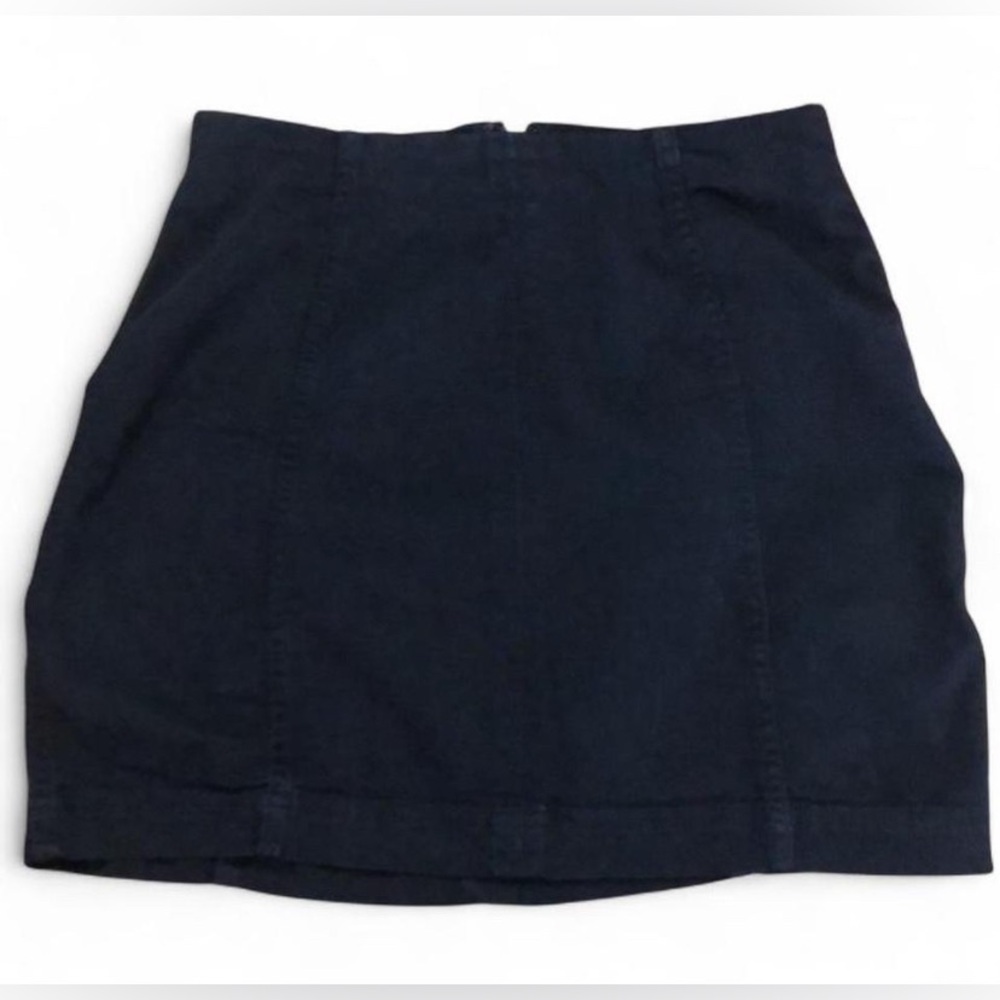 Free People Modern Femme Denim Mini Skirt - Black size 6